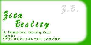 zita beslity business card